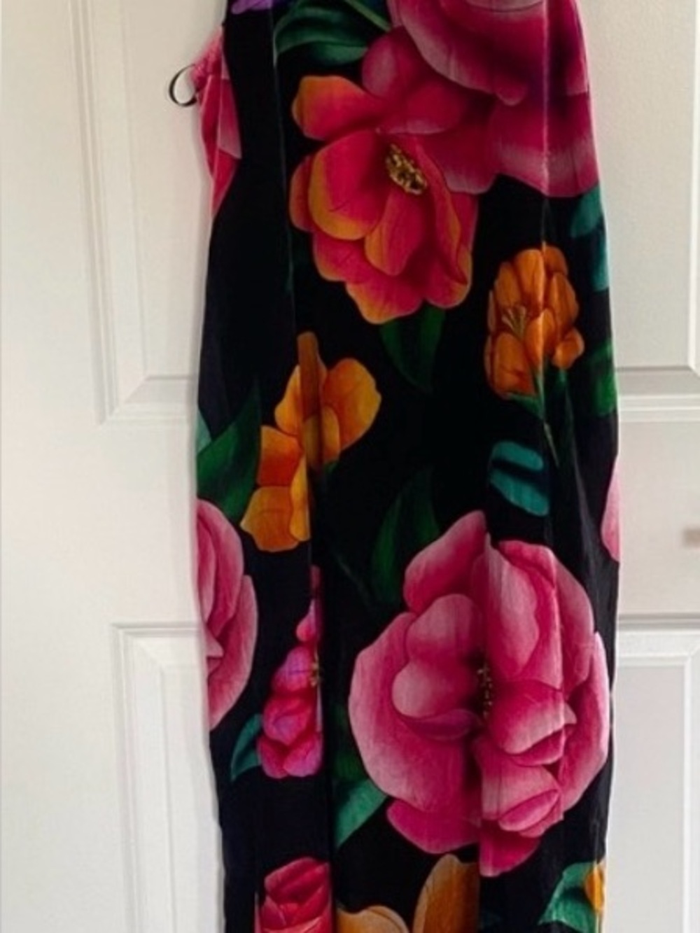 NWT FARM Rio Black Midi Dress with Bold Floral Print - Picture 5 of 6